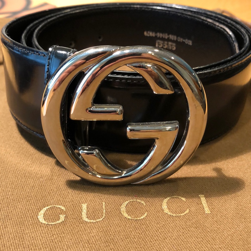 Gucci Black Leather Men’s Belt
